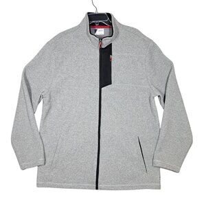IZOD Mens PerformX Full Zip Fleece Lined Jacket XL Gray Grey Pockets Golf Casual